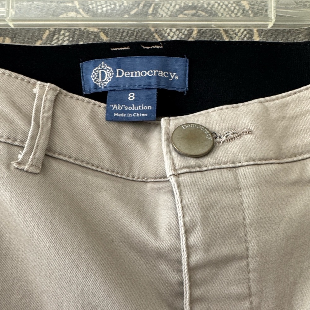 Democracy Light Taupe Slim Leg Pants